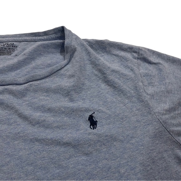 Polo Ralph Lauren Smoky Blue & Navy Pony Short Sleeve T-Shirt Sz XL 100% Cotton - Picture 11 of 12